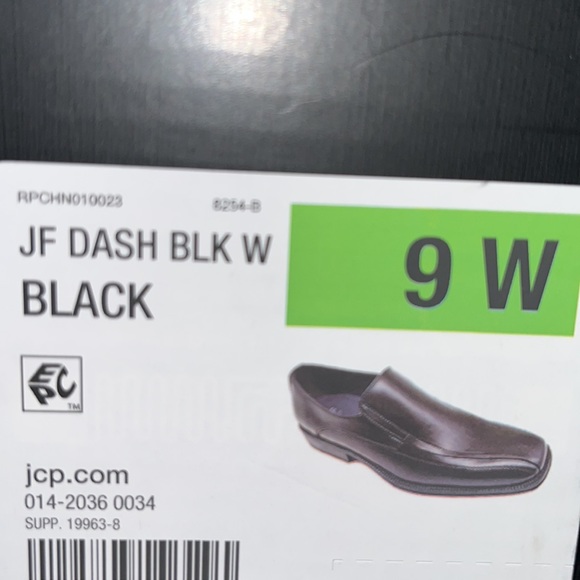 Brand new JF j.Ferrar Dash black slip on casual shoes faux leather size 11W & 9W - Picture 11 of 11